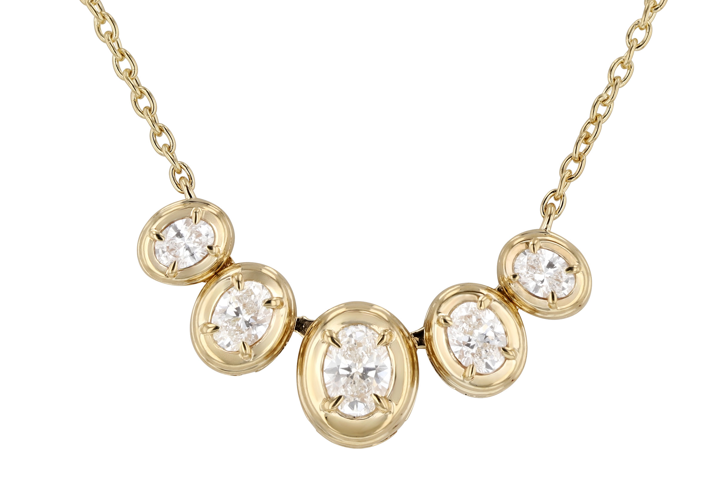 K303-29540: NECKLACE .85 TW OVAL CUT DIA (18")
