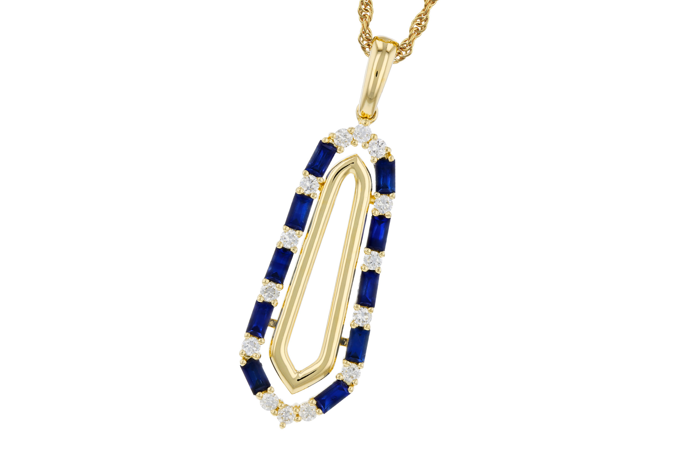 K303-30412: NECKLACE .74 TW SAPPHIRE .94 TGW