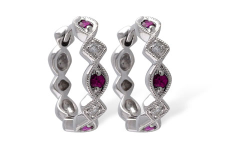 L028-73094: EARRINGS .20 RUBY .25 TGW