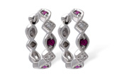 L028-73094: EARRINGS .20 RUBY .25 TGW