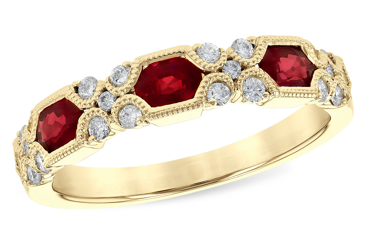 L300-58558: LDS WED RG .74 RUBY 1.00 TGW (4x3MM RUBY)