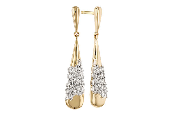 L301-50394: EARRINGS .20 TW BAGUETTE DIAS