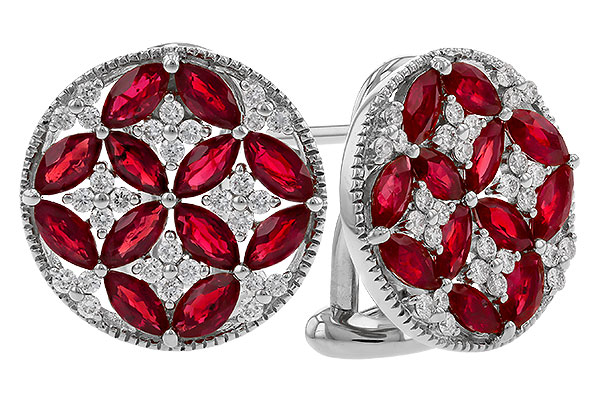 L302-37721: EARRINGS 2.07 TW RUBY 2.37 TGW