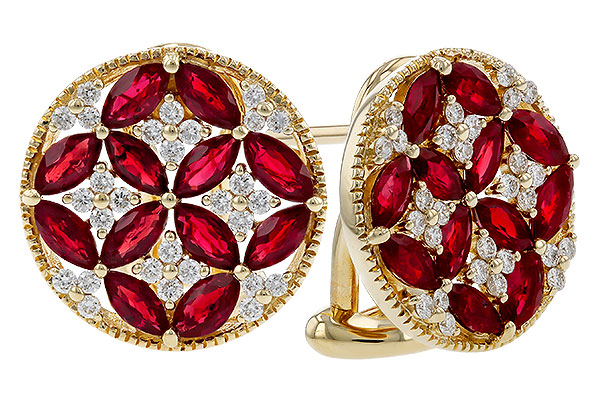 L302-37721: EARRINGS 2.07 TW RUBY 2.37 TGW