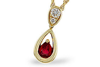 L302-39494: NECKLACE .20 RUBY .26 TGW (4x3 RUBY)