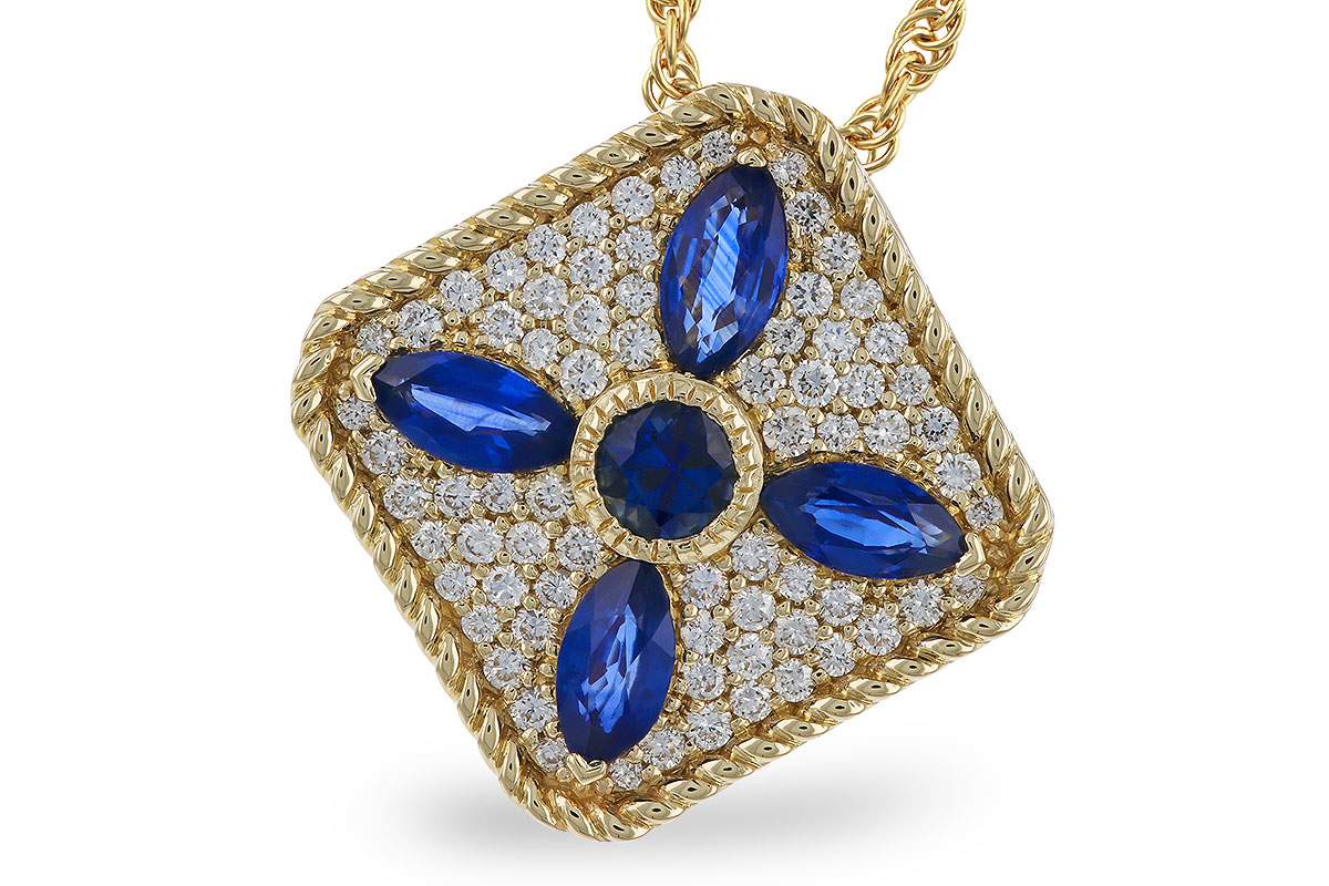 L302-41285: NECKLACE .89 TW SAPPHIRE 1.20 TGW