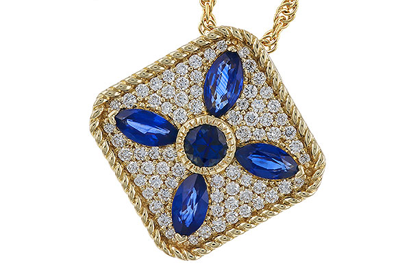 L302-41285: NECKLACE .89 TW SAPPHIRE 1.20 TGW