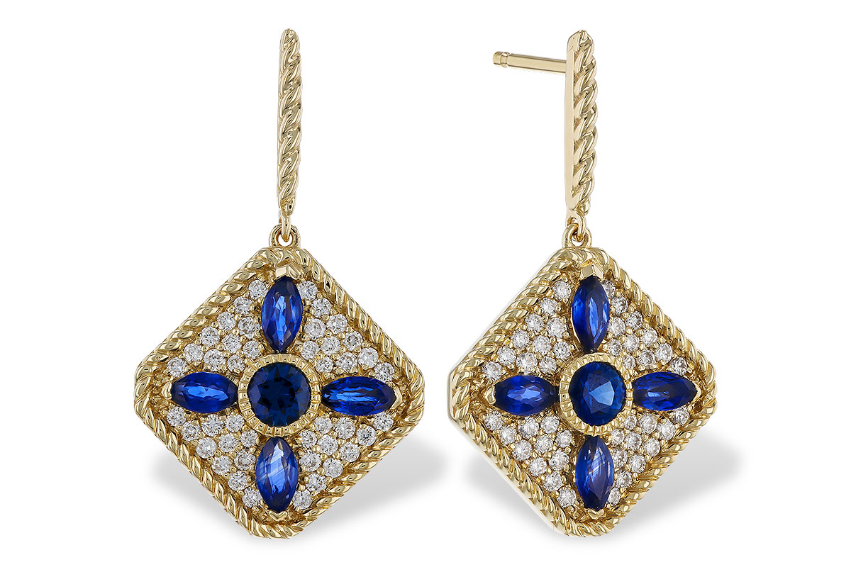 L302-41294: EARRINGS 1.03 TW SAPPHIRE 1.46 TGW