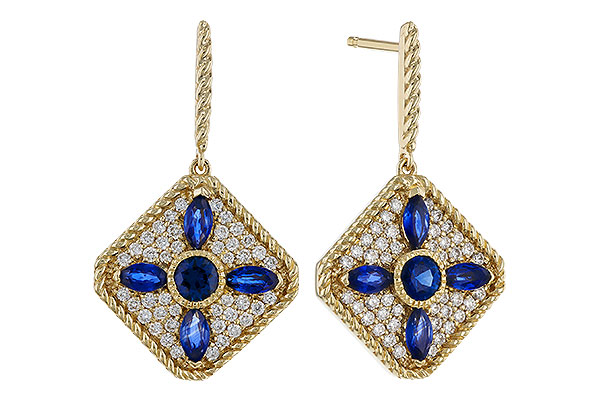 L302-41294: EARRINGS 1.03 TW SAPPHIRE 1.46 TGW
