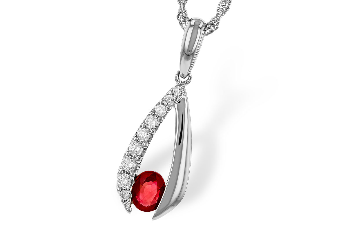 L302-41358: NECKLACE .34 RUBY .50 TGW (5x4 RUBY)
