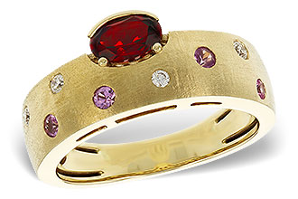 L302-43158: LDS RG .58 MULTI CLR (GAR & PINK SAPP) .66 TGW