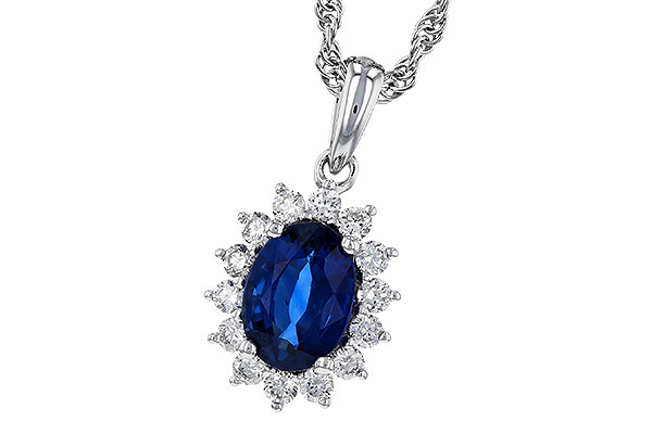 L302-44085: NECKLACE .85 SAPPHIRE 1.07 TGW (7x5MM SAPP)