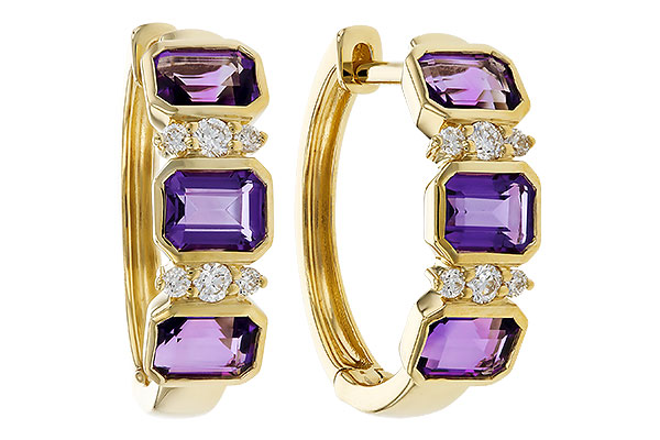 L302-44940: EARRING 1.05 TW AMETHYST 1.16 TGW