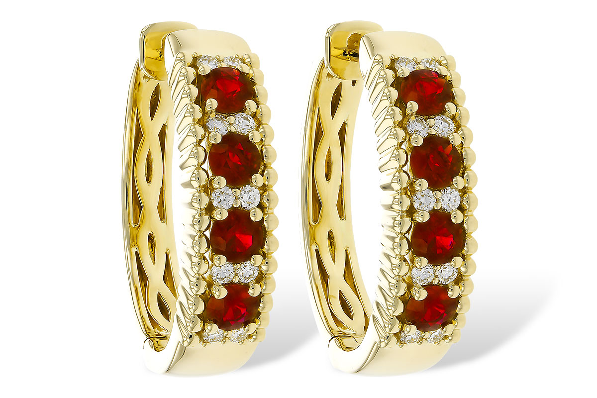 L302-44976: EARRINGS .54 TW RUBY .66 TGW
