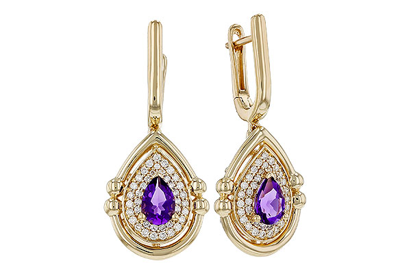 L303-27685: EARRINGS .63 TW AMETHYST .90 TGW (6x4MM AMY)