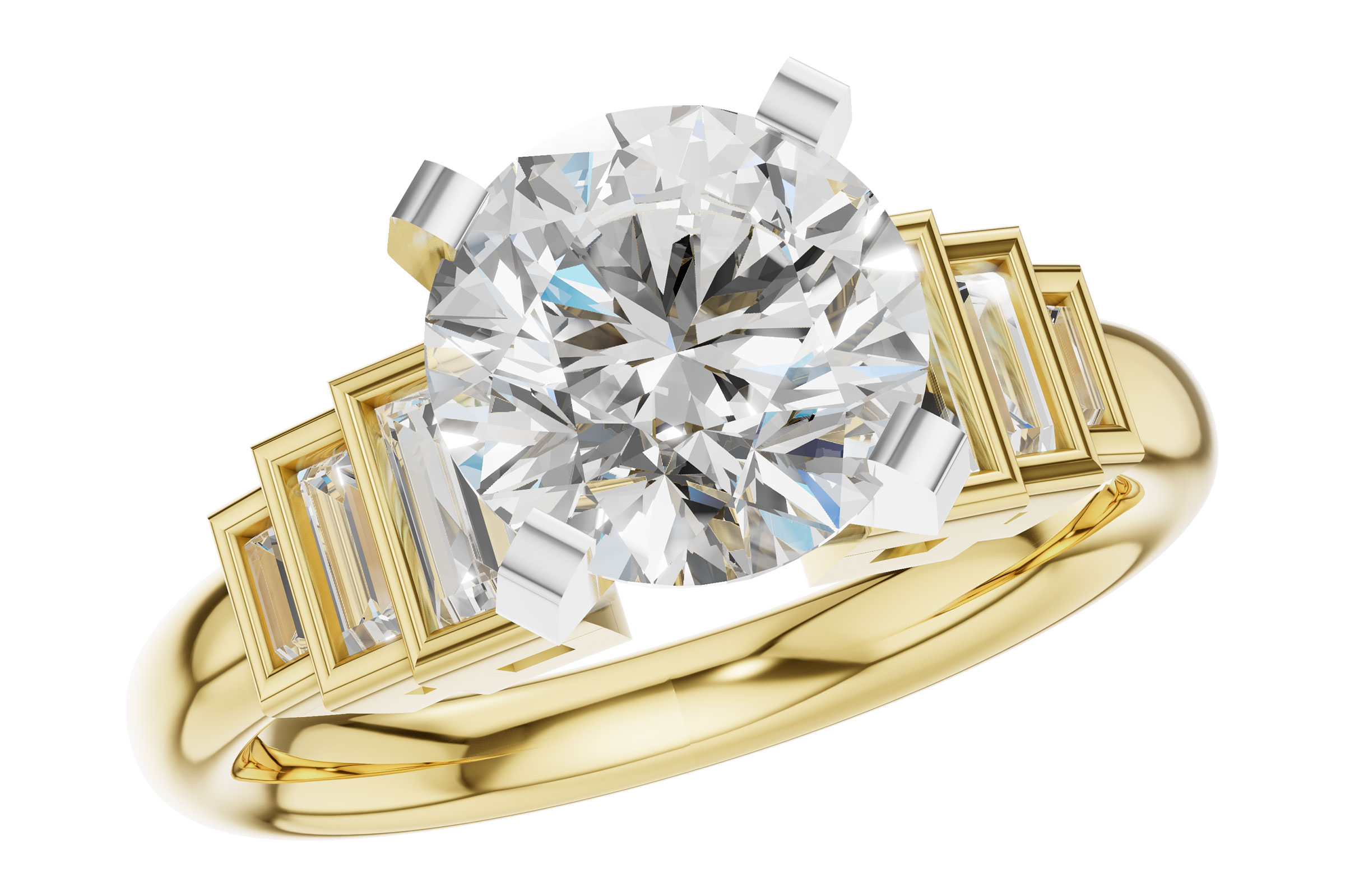 L303-28558: LDS SEMI DIA RG .26 TW BAGUETTES
