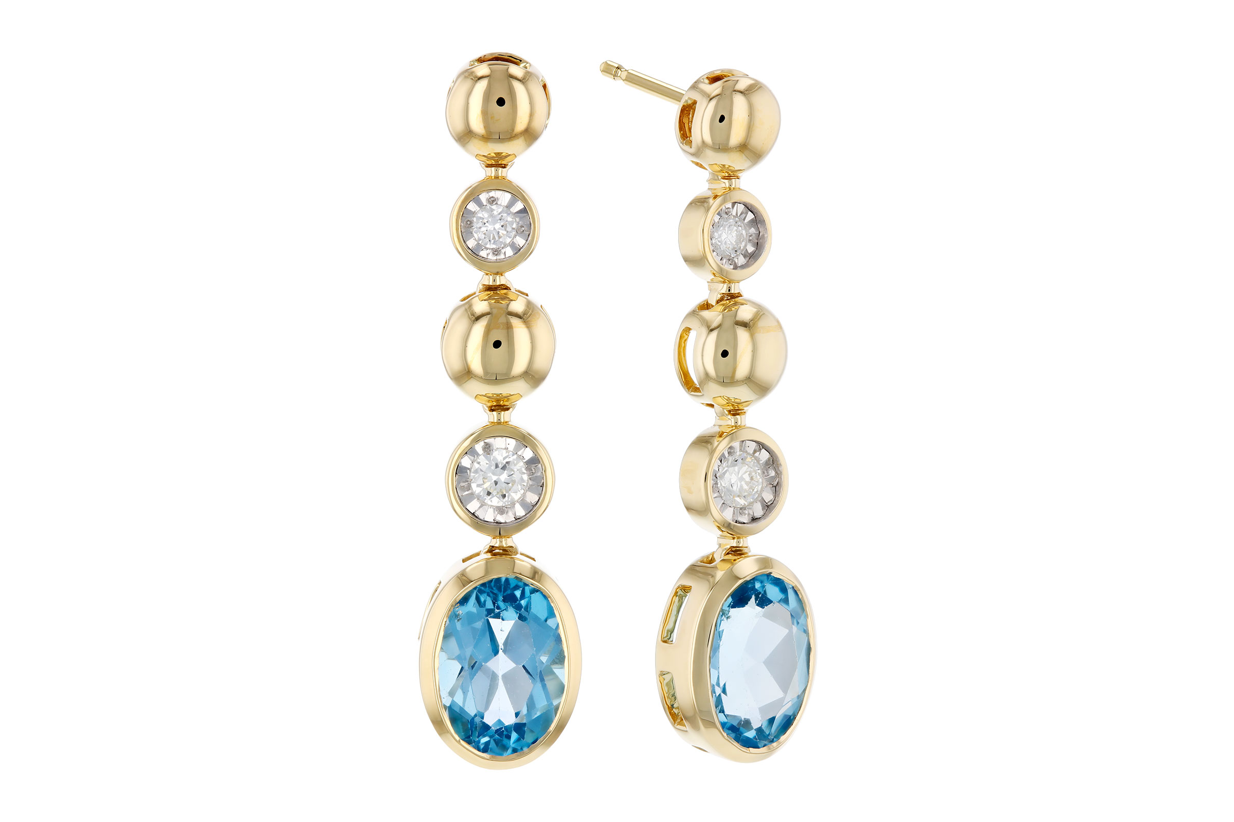 L303-28612: EARRINGS 1.66 TW BLUE TOPAZ 1.76 TGW