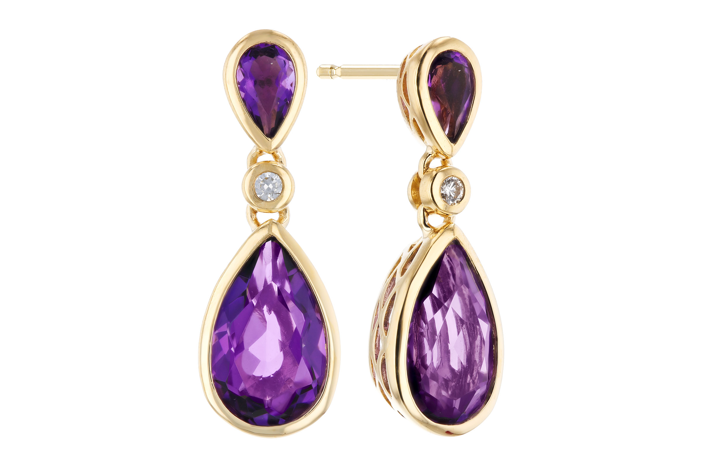 L303-30367: EARRINGS 2.80 TW AMETHYST 2.84 TGW