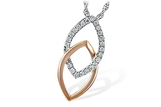 M216-98621: NECKLACE .20 TW (ROSE & WG)