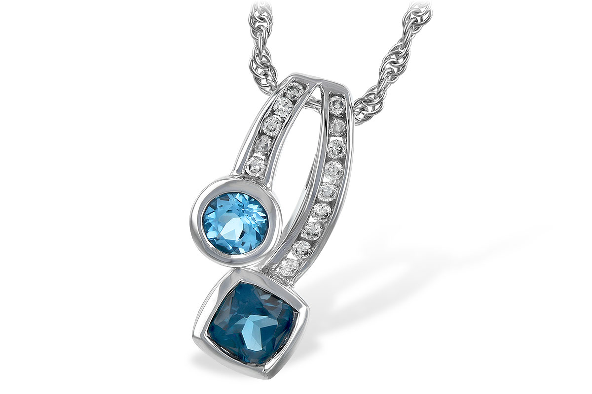 M216-99530: NECKLACE .91 TW BLUE TOPAZ 1.04 TGW