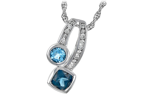 M216-99530: NECKLACE .91 TW BLUE TOPAZ 1.04 TGW