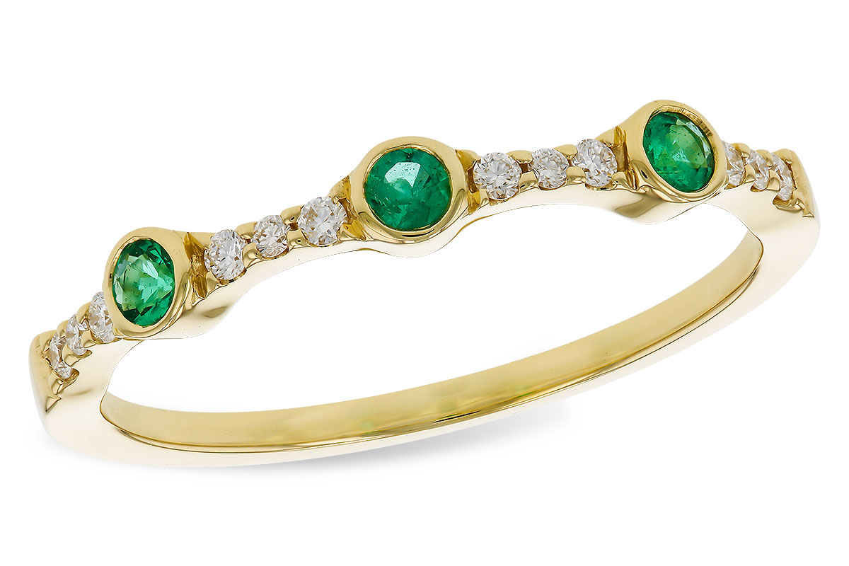 M302-39494: LDS WED RG .11 EMERALD .20 TGW
