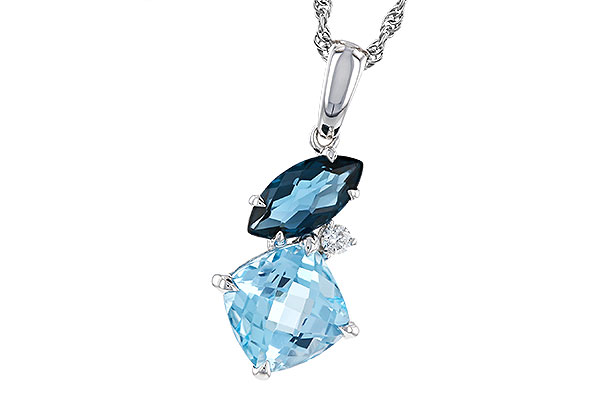 M302-40367: NECKLACE 2.37 TW BLUE TOPAZ 2.40 TGW