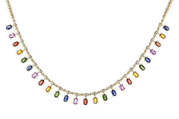 M302-40385: NECK 6.75 MULTI-COLOR SAPP 7.21 TGW (17.25")