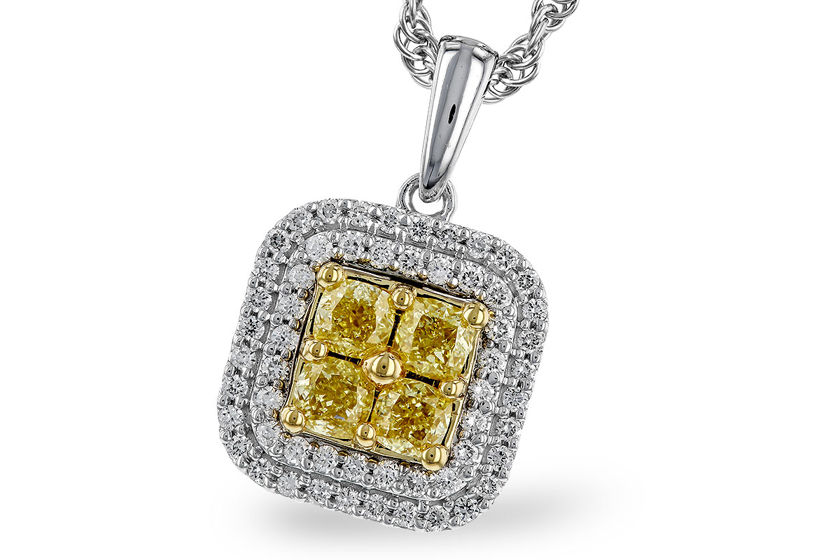 M302-40394: NECK .52 FANCY YELLOW DIAMONDS .72 TW