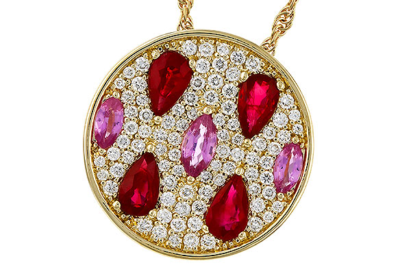 M302-44921: NECK 1.42 TW PRECIOUS (RUBY & PINK SAPP) 1.82 TGW