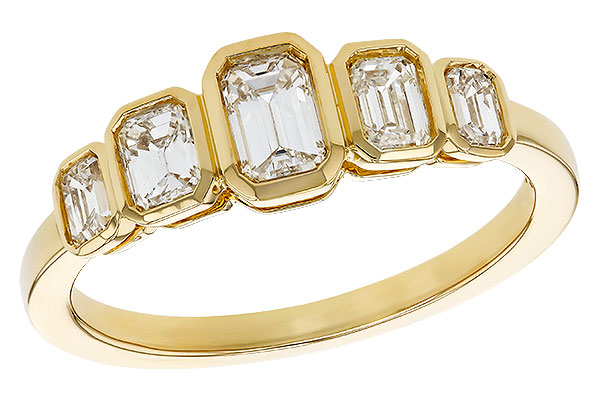 M302-44967: LDS DIA WED RG .90 TW EMERALD CUTS