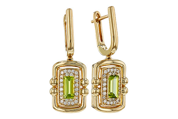 M303-27685: EARRINGS .71 TW PERIDOT .88 TGW (6x3MM PER)