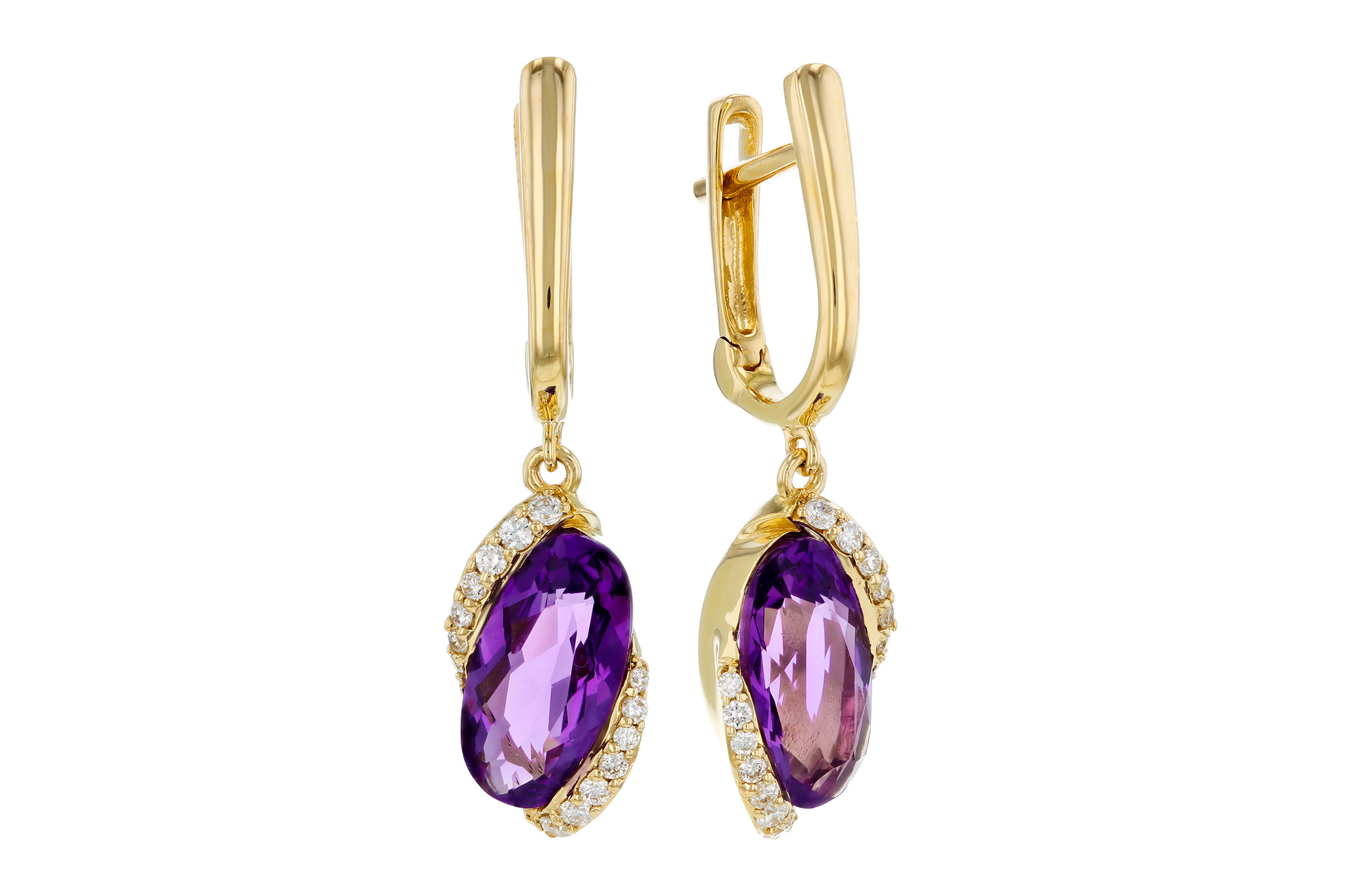 M303-29494: EARRINGS 2.14 TW AMETHYST 2.26 TGW (10x5MM AMY)