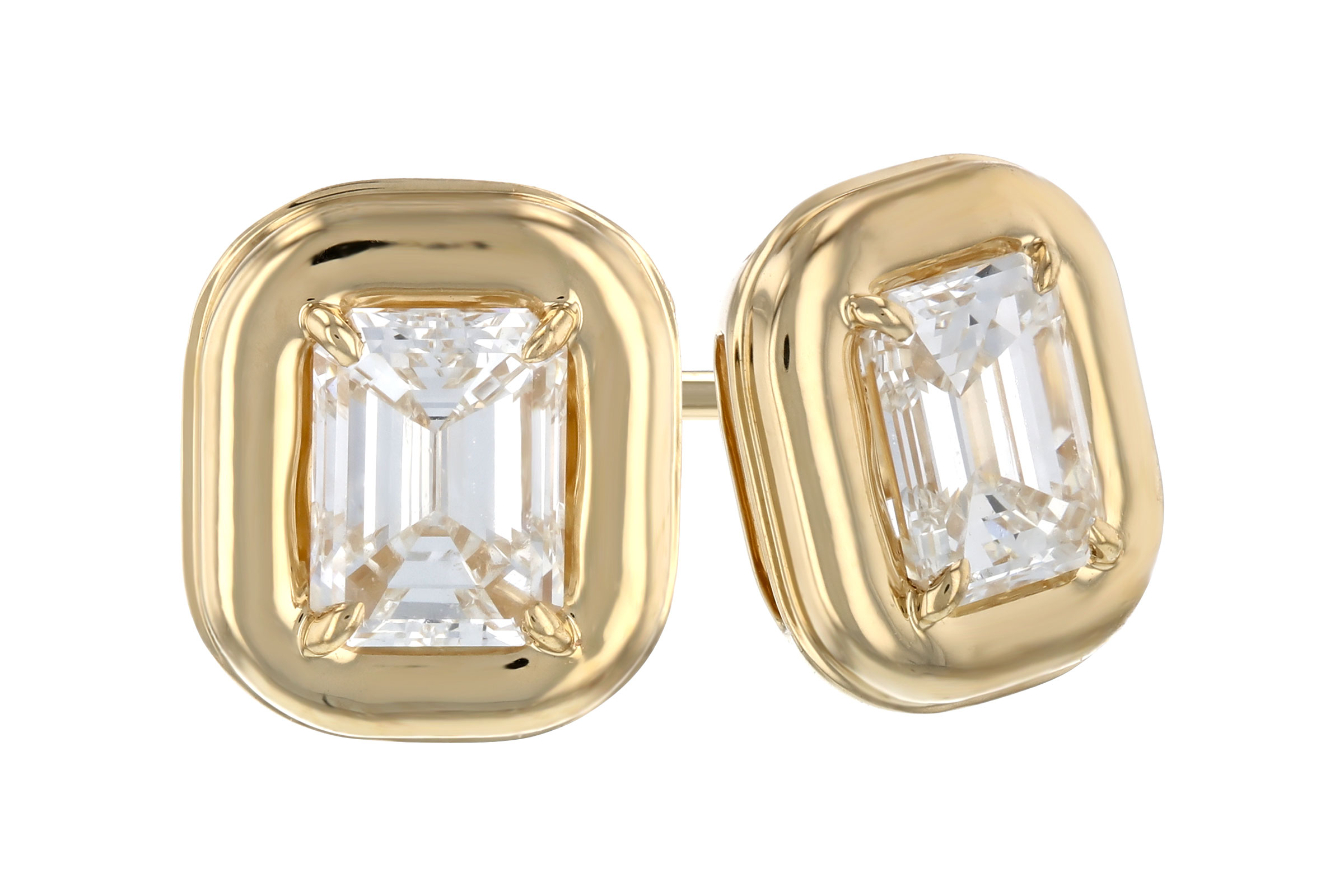 M303-30376: EARRINGS .48 TW EMERALD CUT DIA