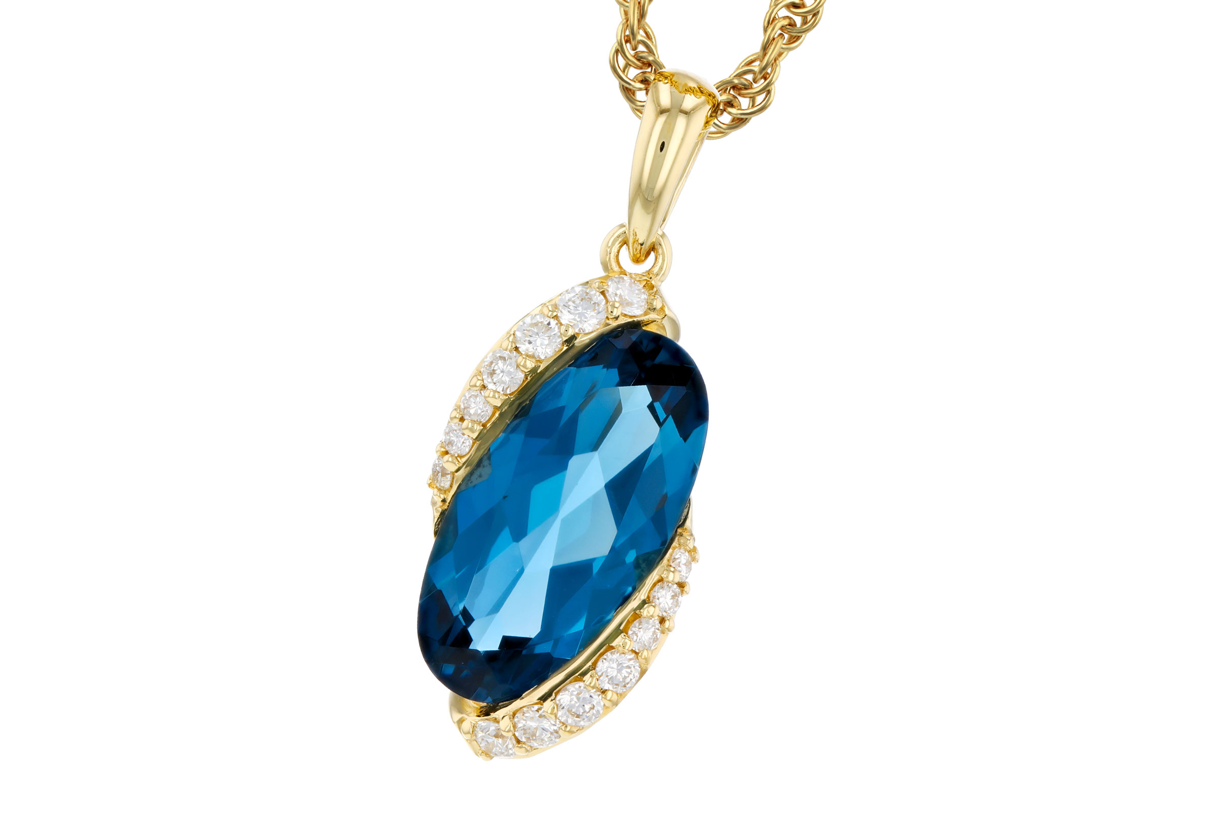 M303-30394: NECK 2.25 LONDON BLUE TOPAZ 2.37 TGW (12x6MM LBT)