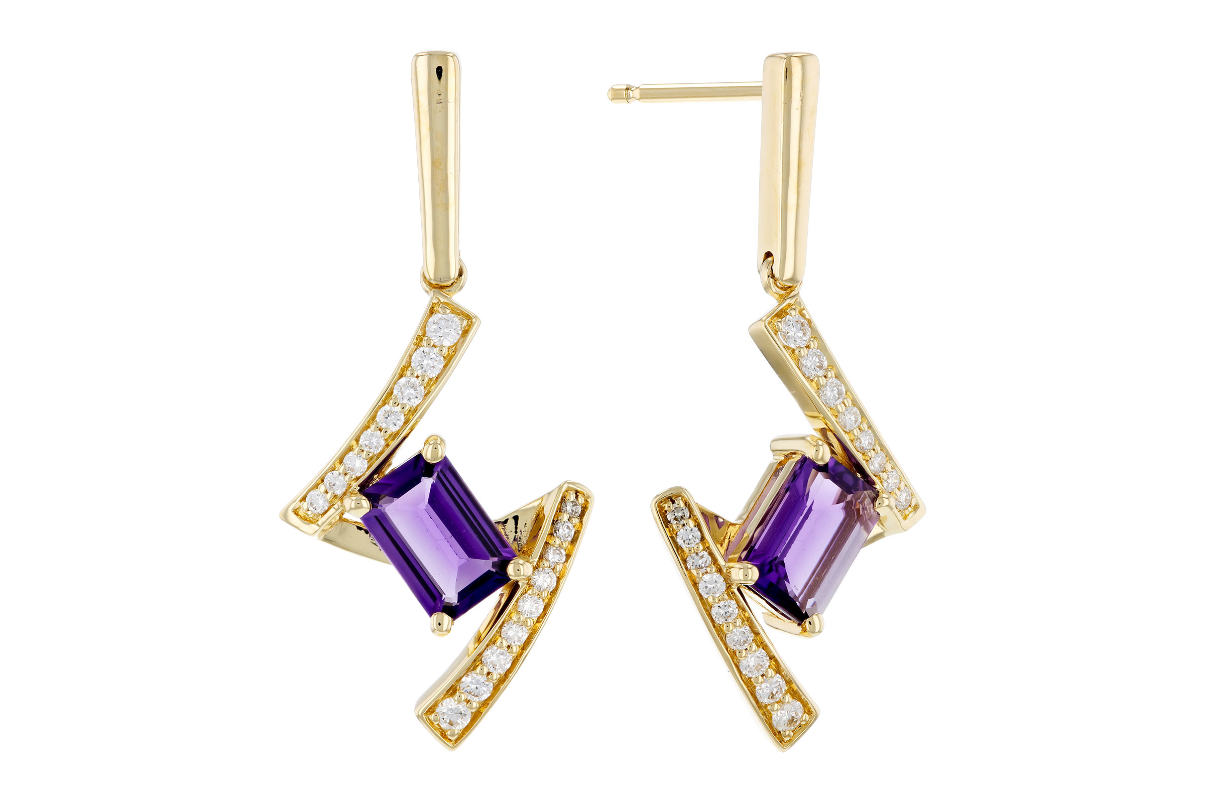 M303-30421: EARRINGS .80 TW AMETHYST .98 TGW (6x4MM AMY)